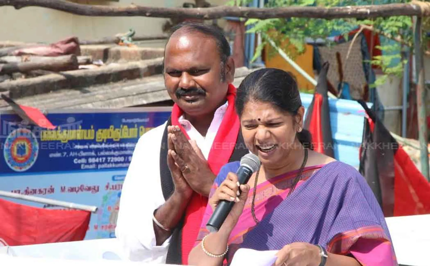 Kanimozhi who campaigned in support of T. Velu