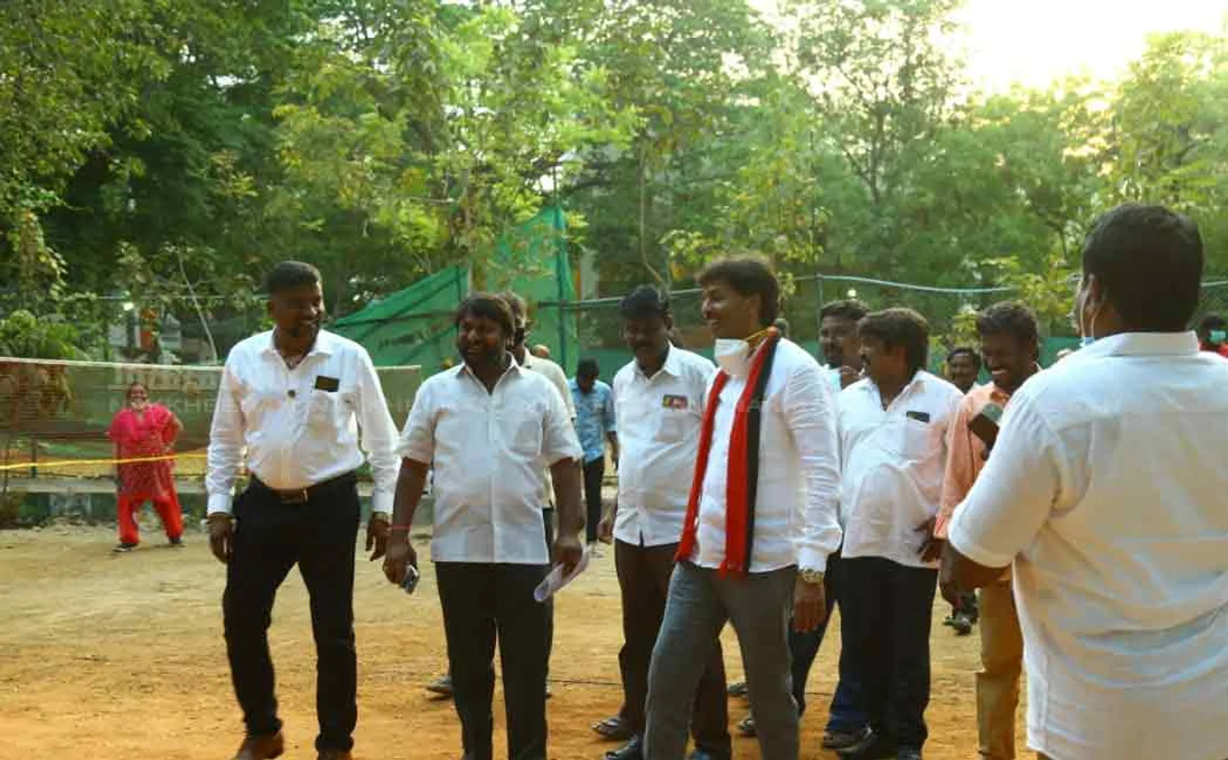 Villivakkam DMK candidate playing football .. 
