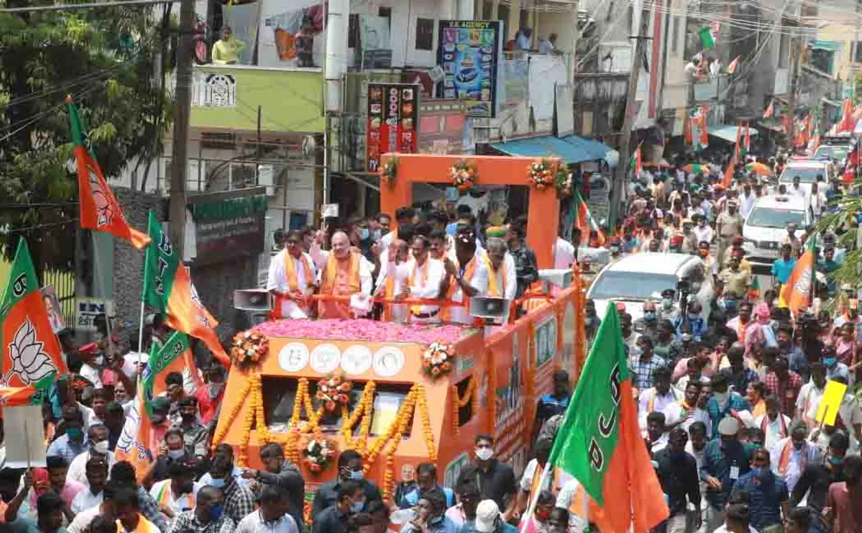 union home minister amit shah road show in puducherry 