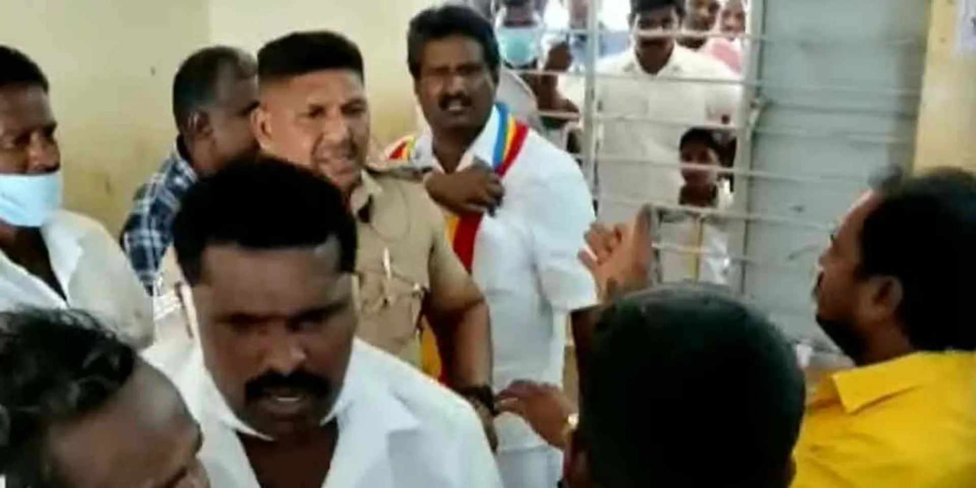 pmk administrator who entered the polling booth with the party cloth