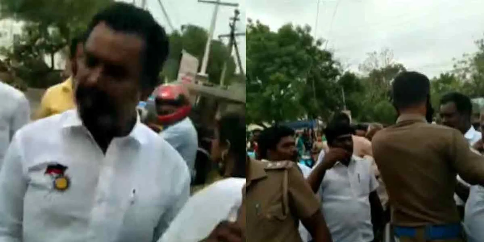 Distribution of money with booth slip ... Two DMK personalities 