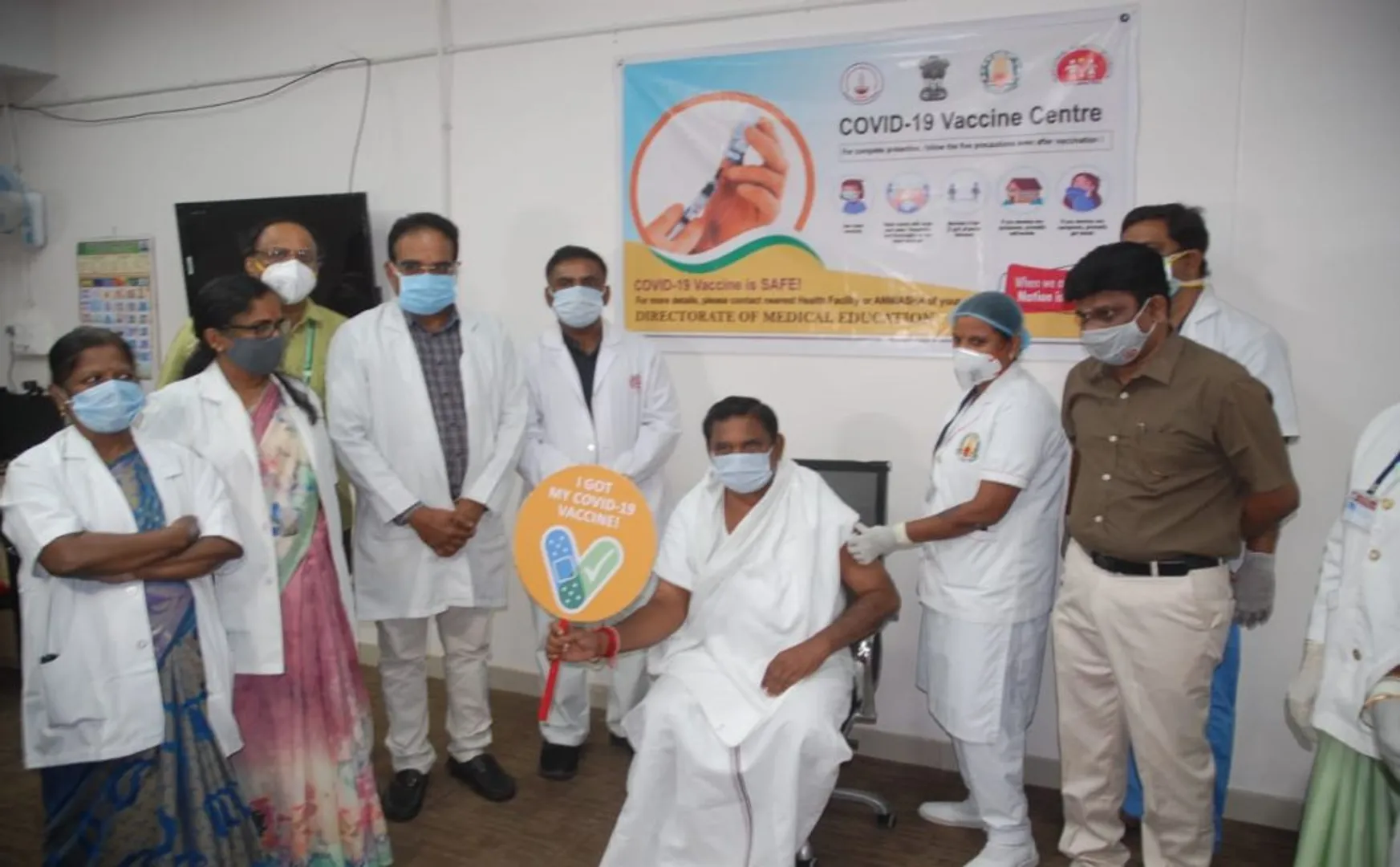 admk leader, cm edappadi palaniswami take second does at salem gh