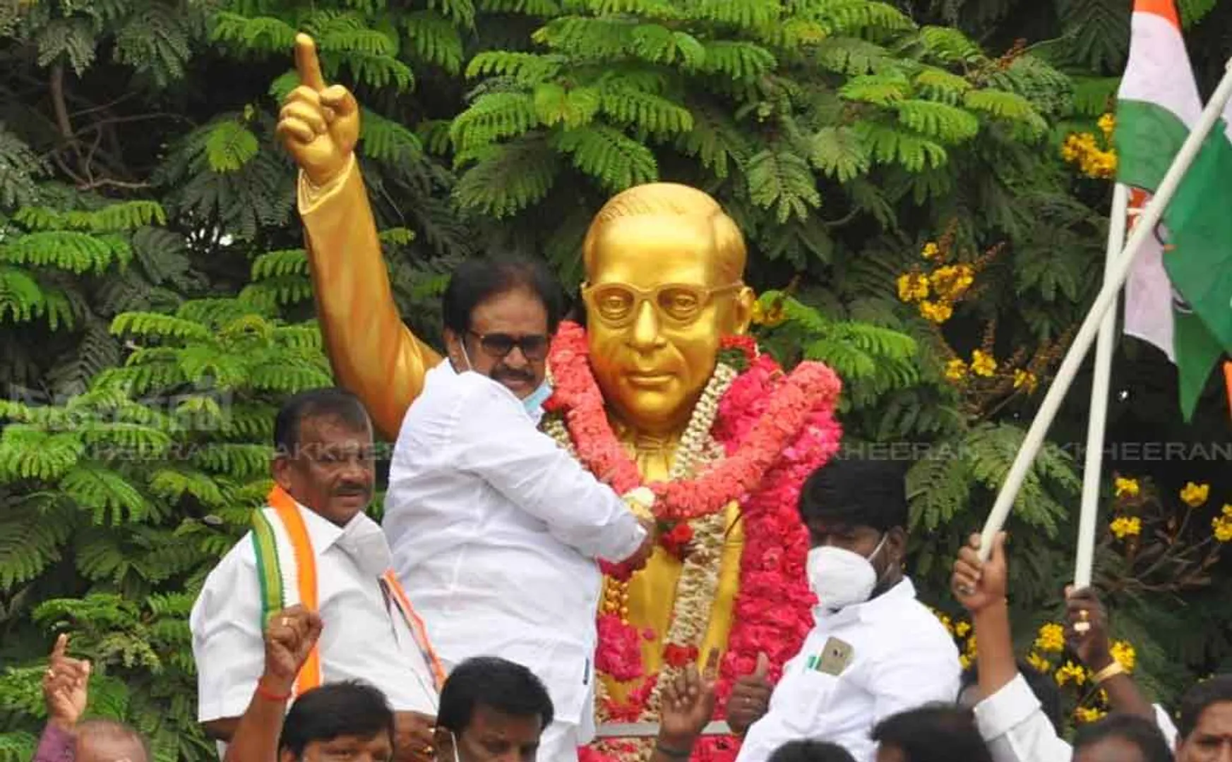 MP pays homage to Ambedkar statue 