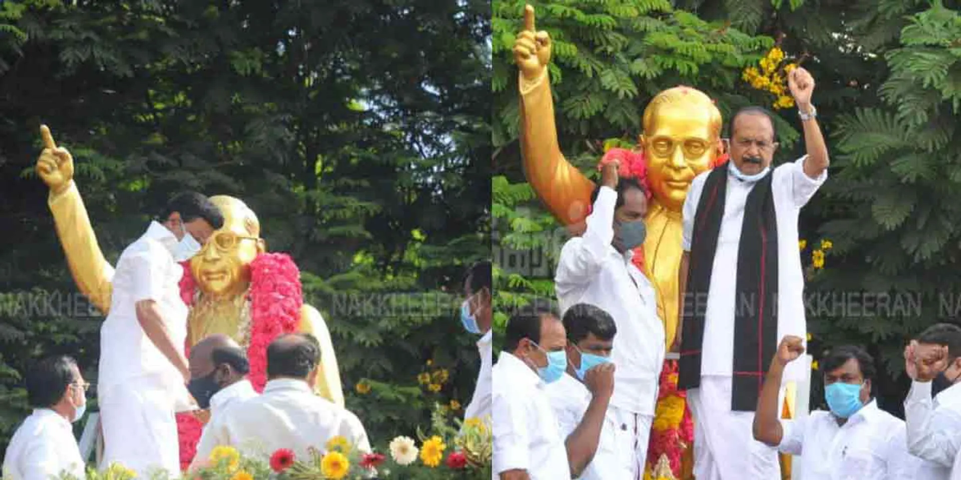 Stalin pays homage to Ambedkar statue (Pictures)