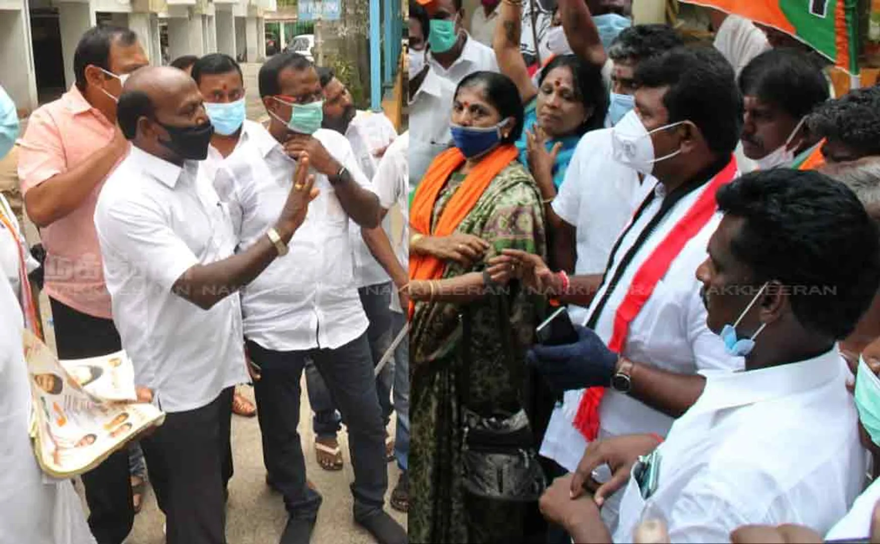 Velachery 92nd polling station election campaign ..! Argument between DMK and AIADMK ..!