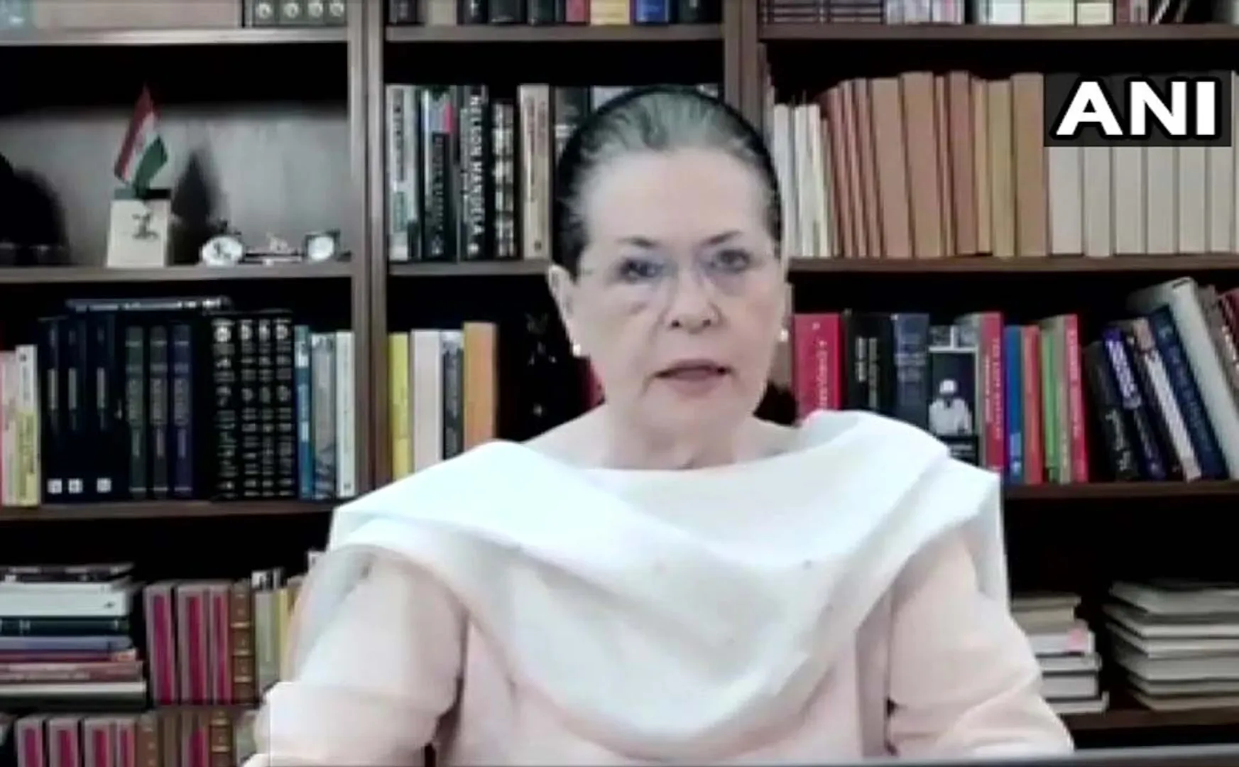 congress party interium president sonia gandhi discussion with party leaders and cms 