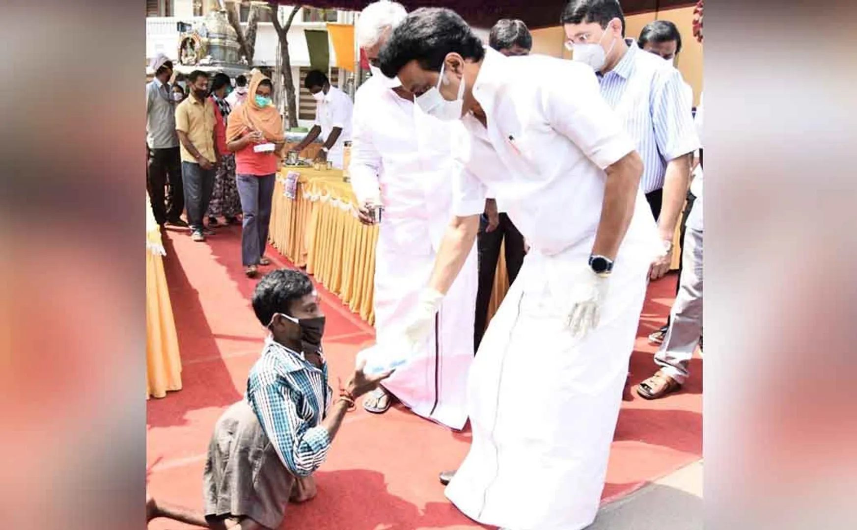 M.K. stalin who provided corona prevention equipment to the people