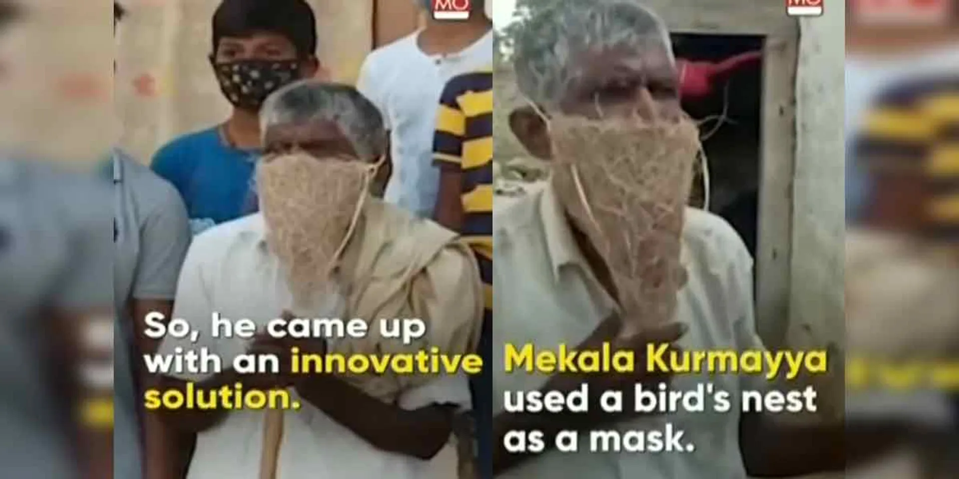 The bank officer who sent it out ... the old man with the sparrow's nest mask!
