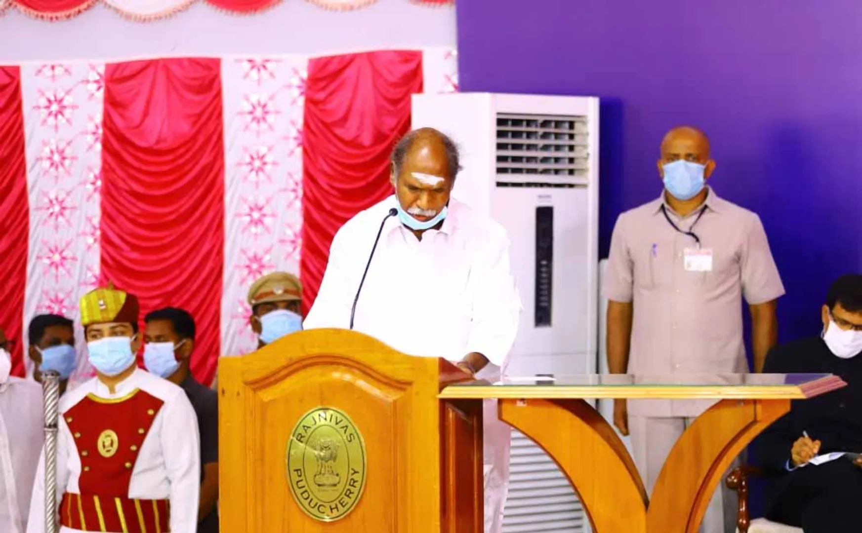 puducherry chief minister rangasamy signature for three files 
