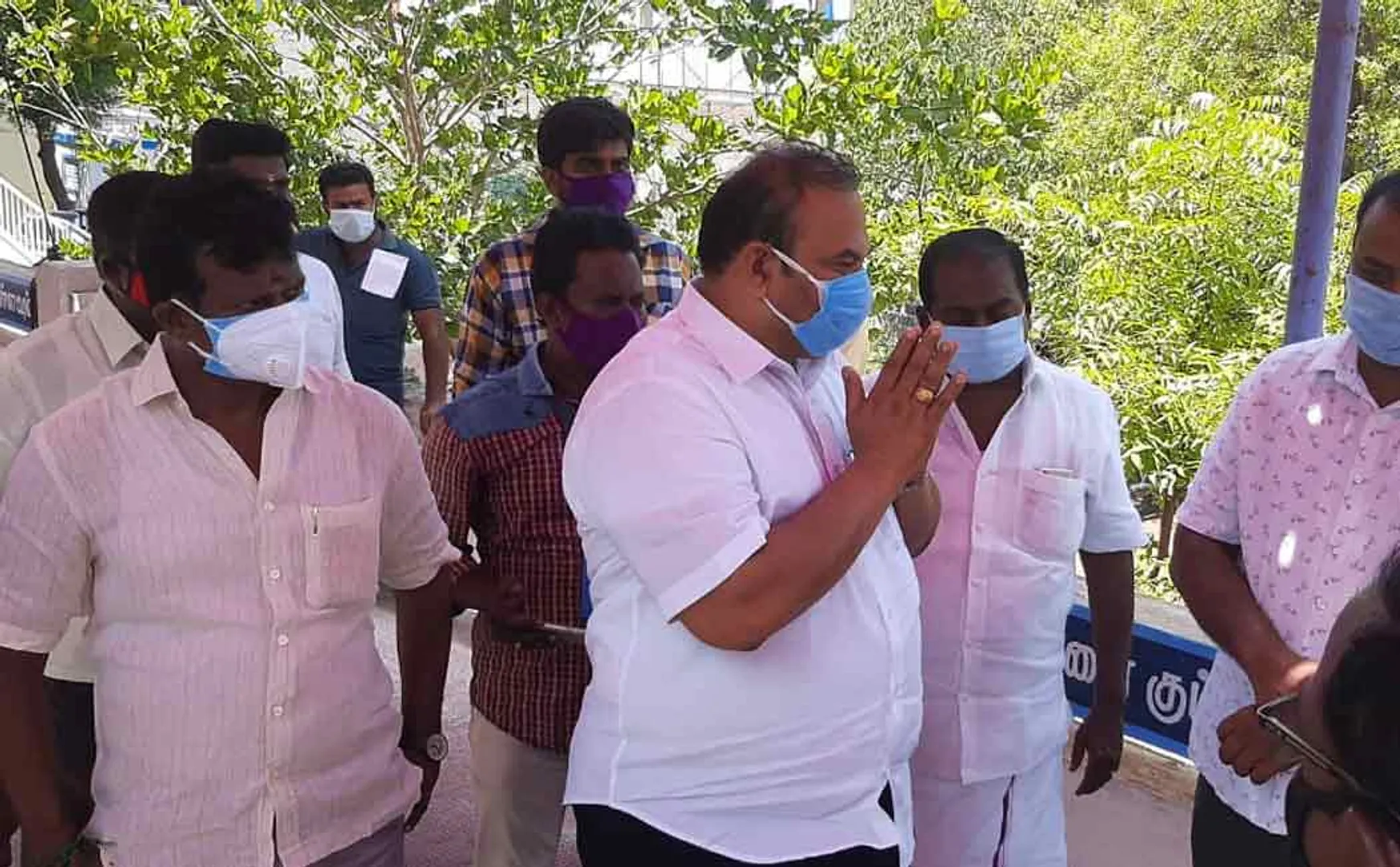 DMK MLA  visit Trichy Oyamari Electric Cemetery; 