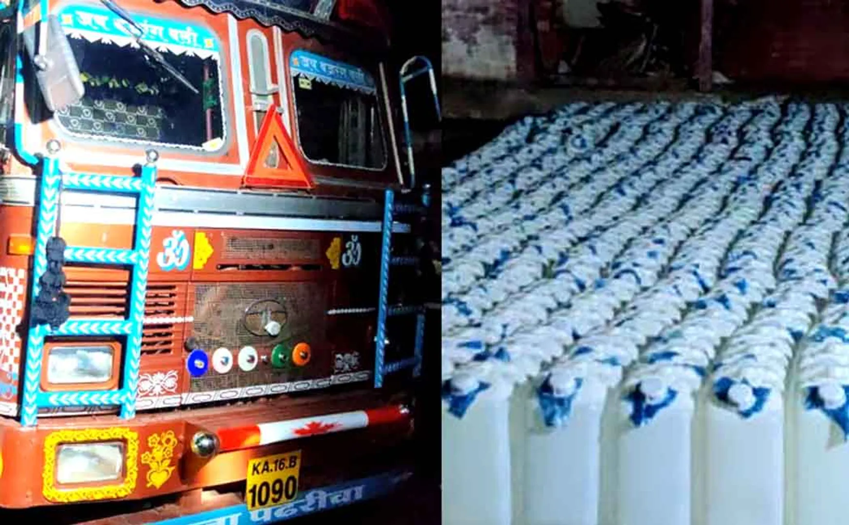 Expensive kerosene smuggled in cans; Folded cop