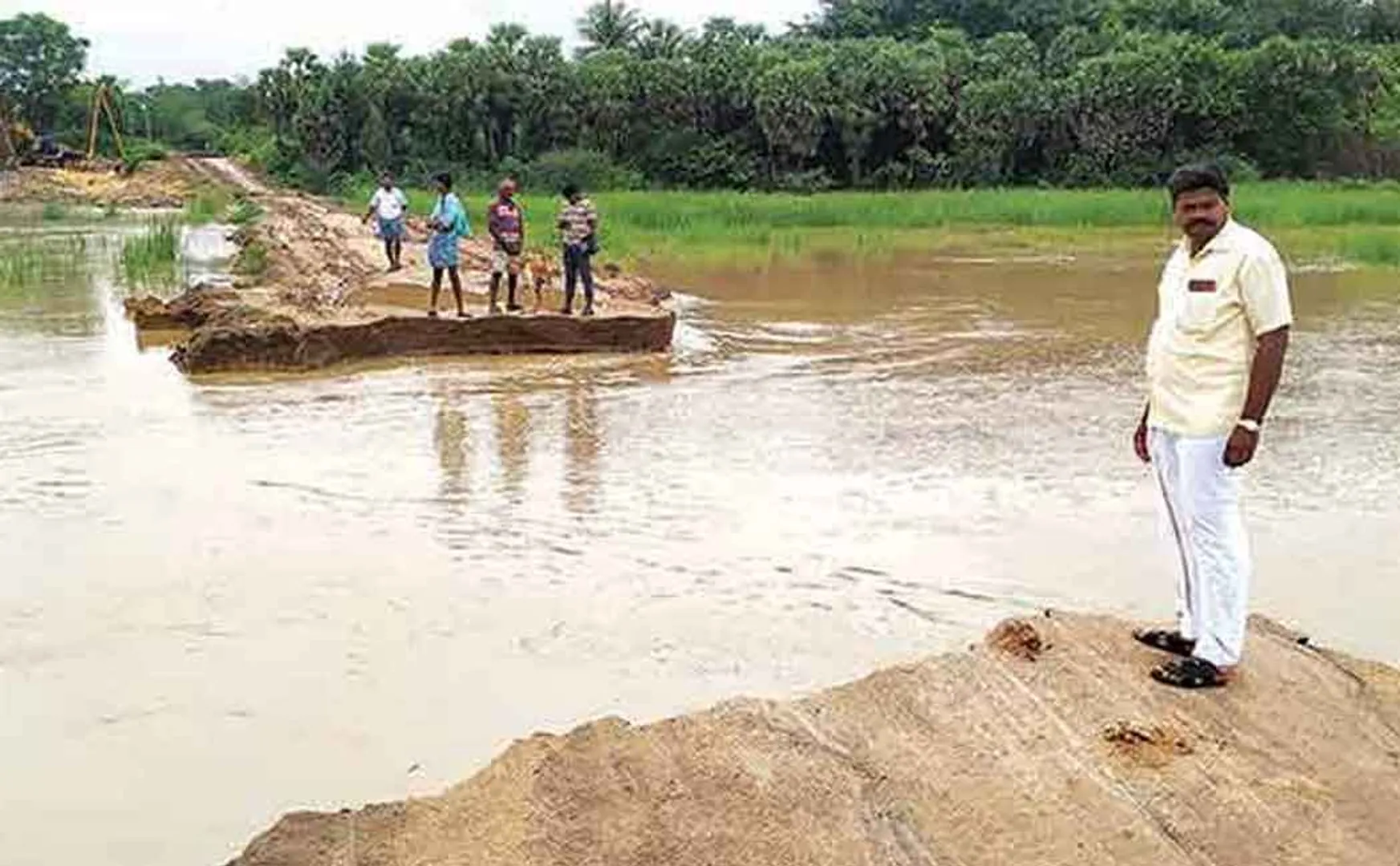 People suffering without a road due to sudden rain!