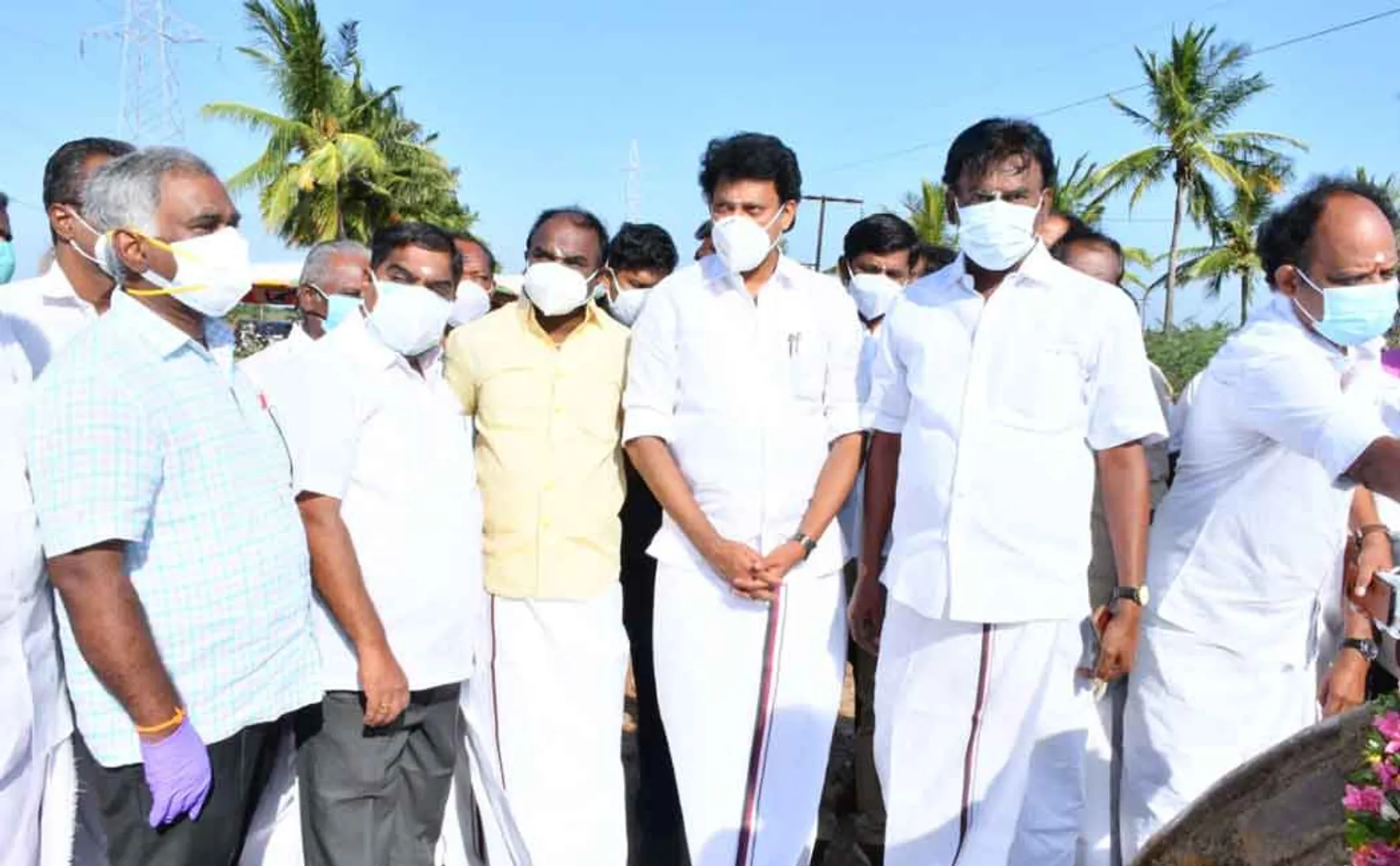 Minister Anbil Mahesh who started the canal and area cleaning process
