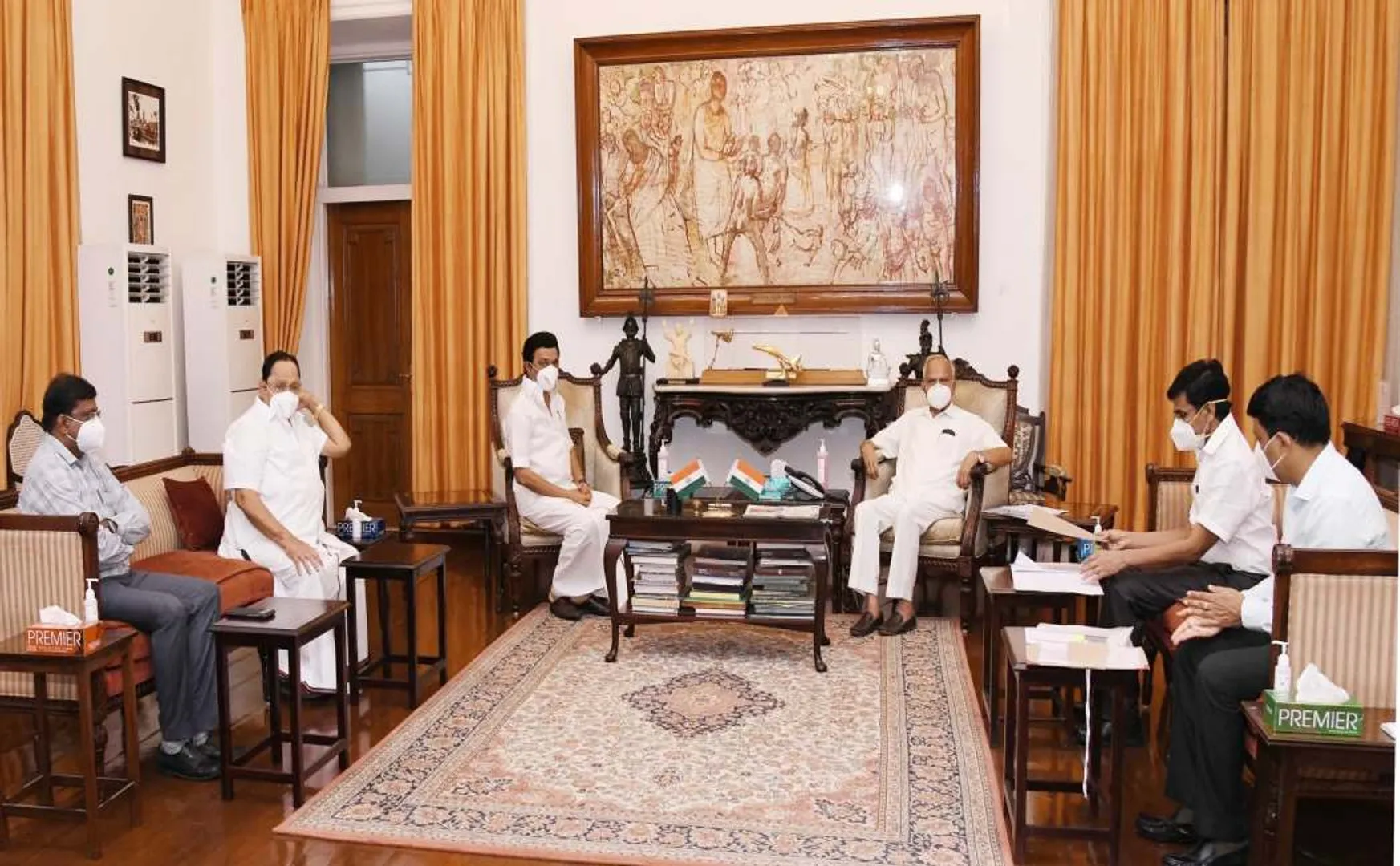 tamilnadu chief minister meet governor present the book