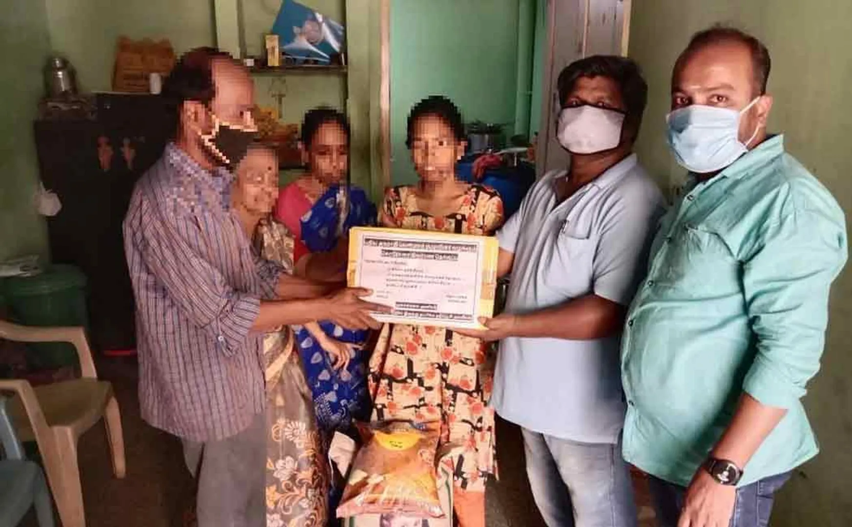 1.12 lakh rupees worth of corona relief items distributed to 55 families!