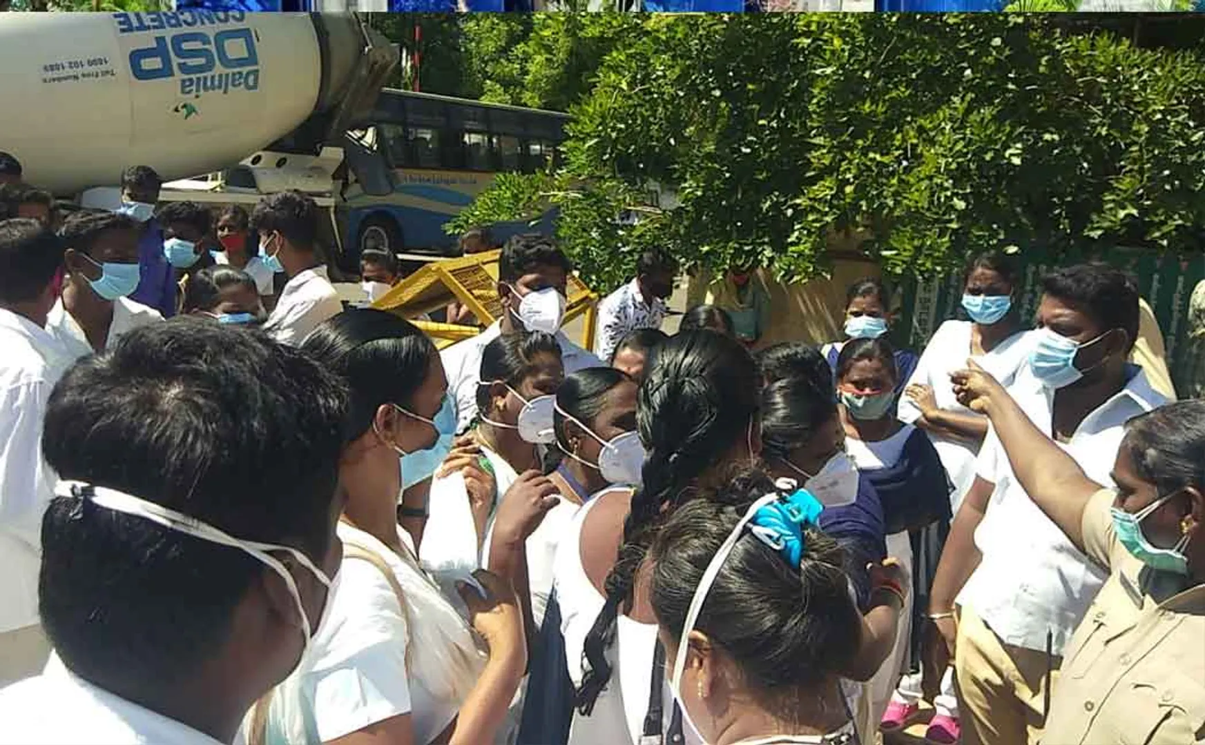"Don't make us permanent, just let us come to work" -Contract Employees