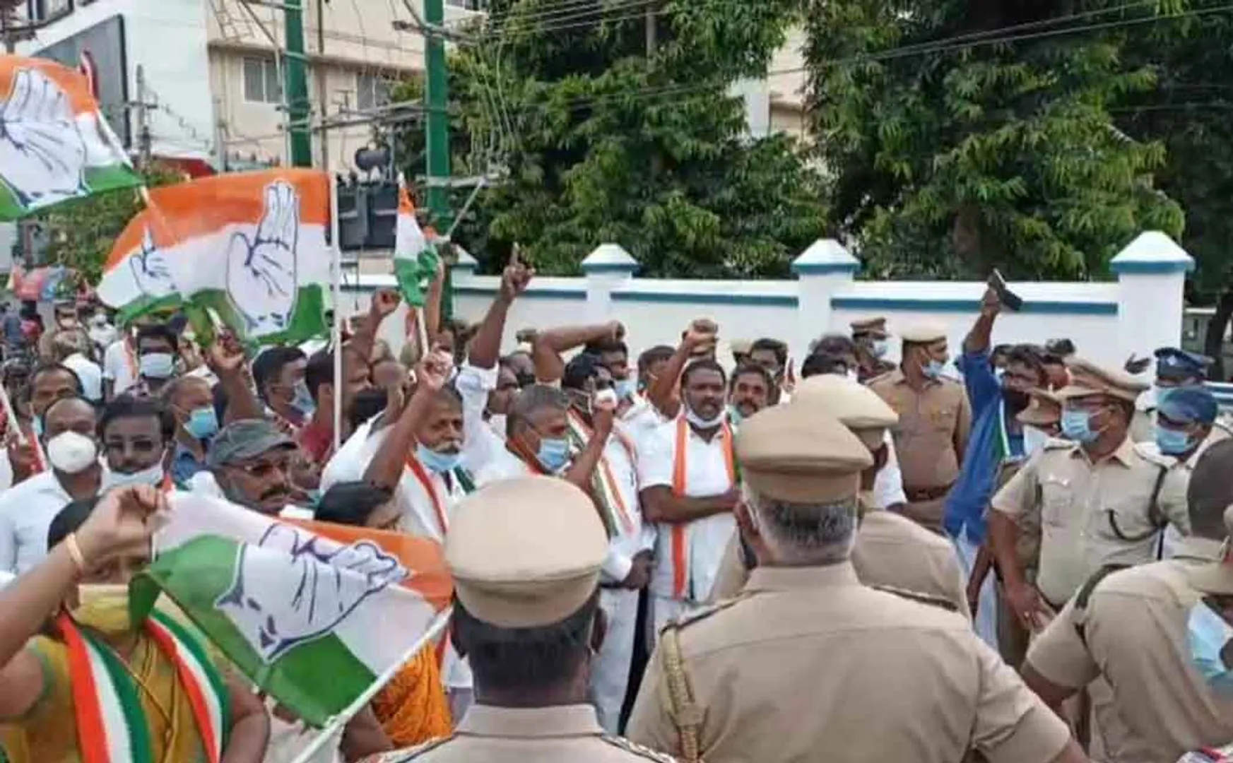 Congress MP Police arrested many including