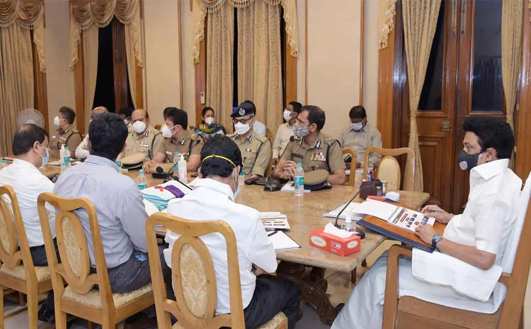 tamilnadu chief minister mkstalin discussion with higher officers 
