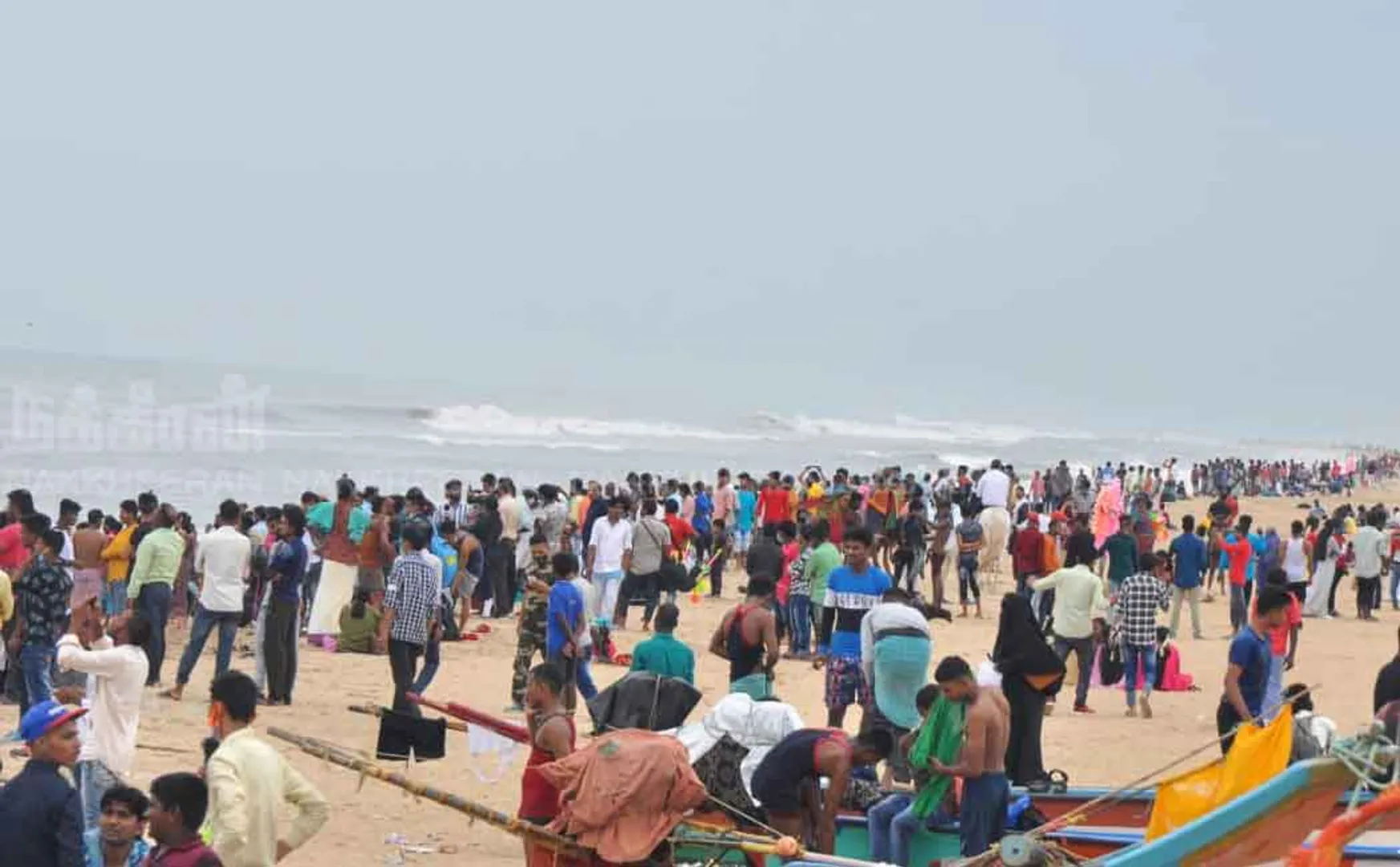 Public gathering near Marina Beach