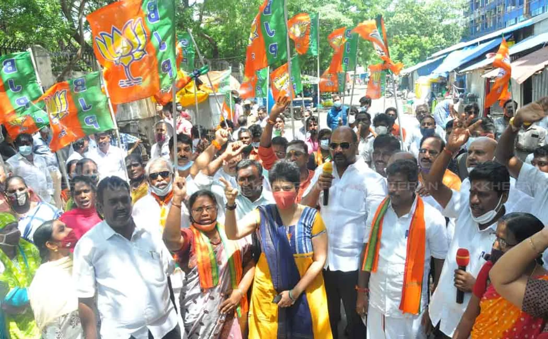 The George Ponnaya affair; BJP district leaders protest