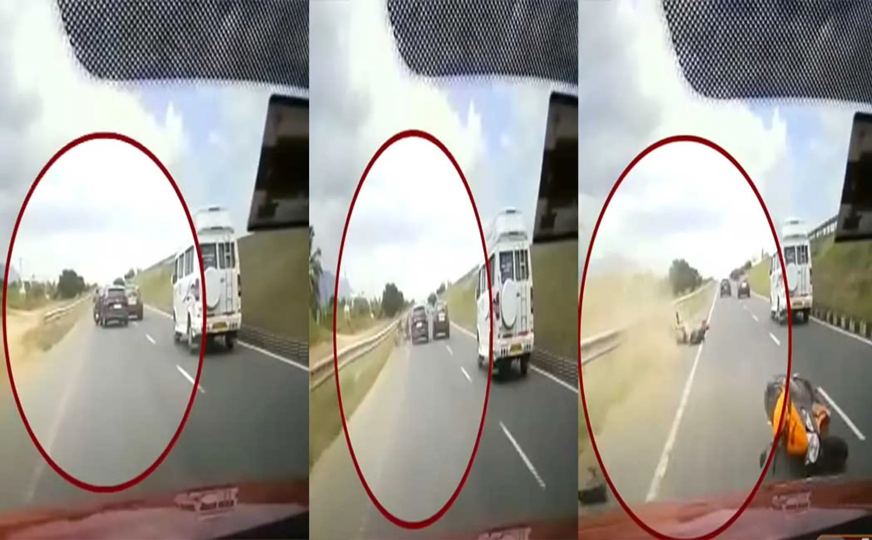 Car collides with two wheeler video released