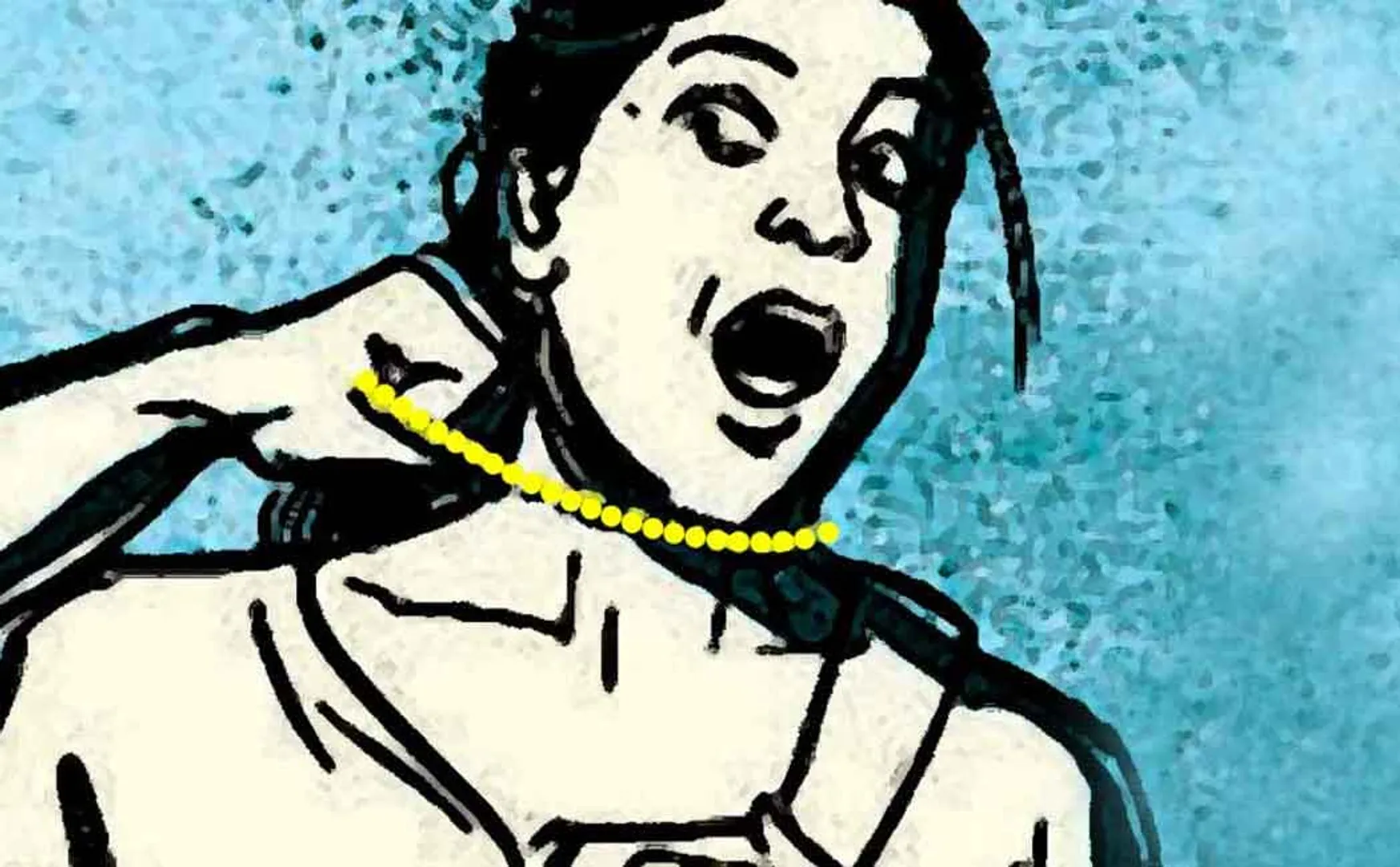 The vehicle's front light bulb was passed on the police inspector face and gold chain snatched