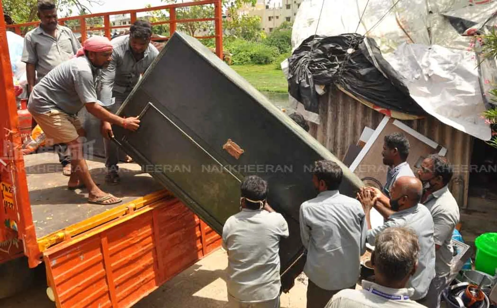 Naduvangarai area people relocated to slum boarding