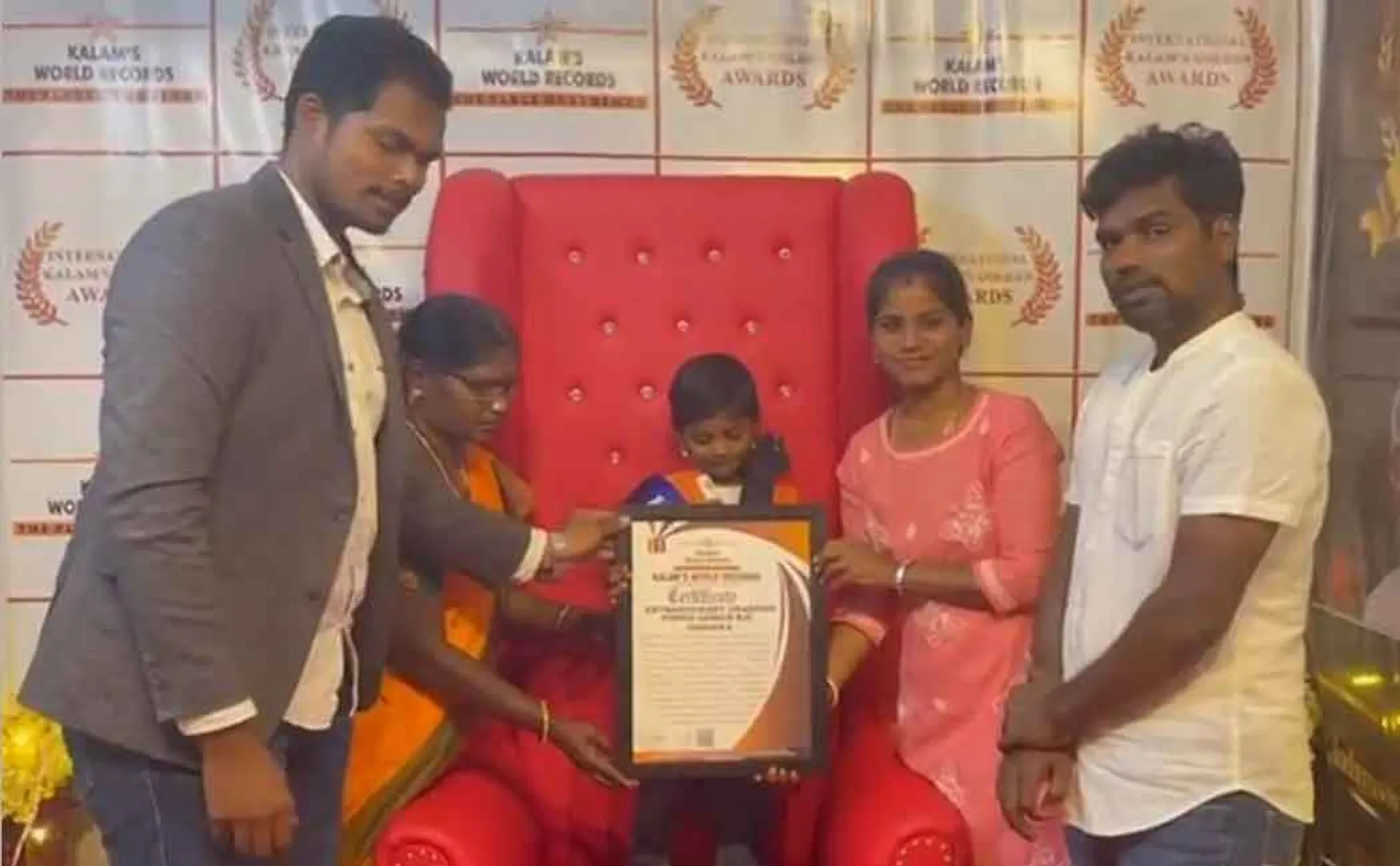 Three year old boy in Kalam Book of Records