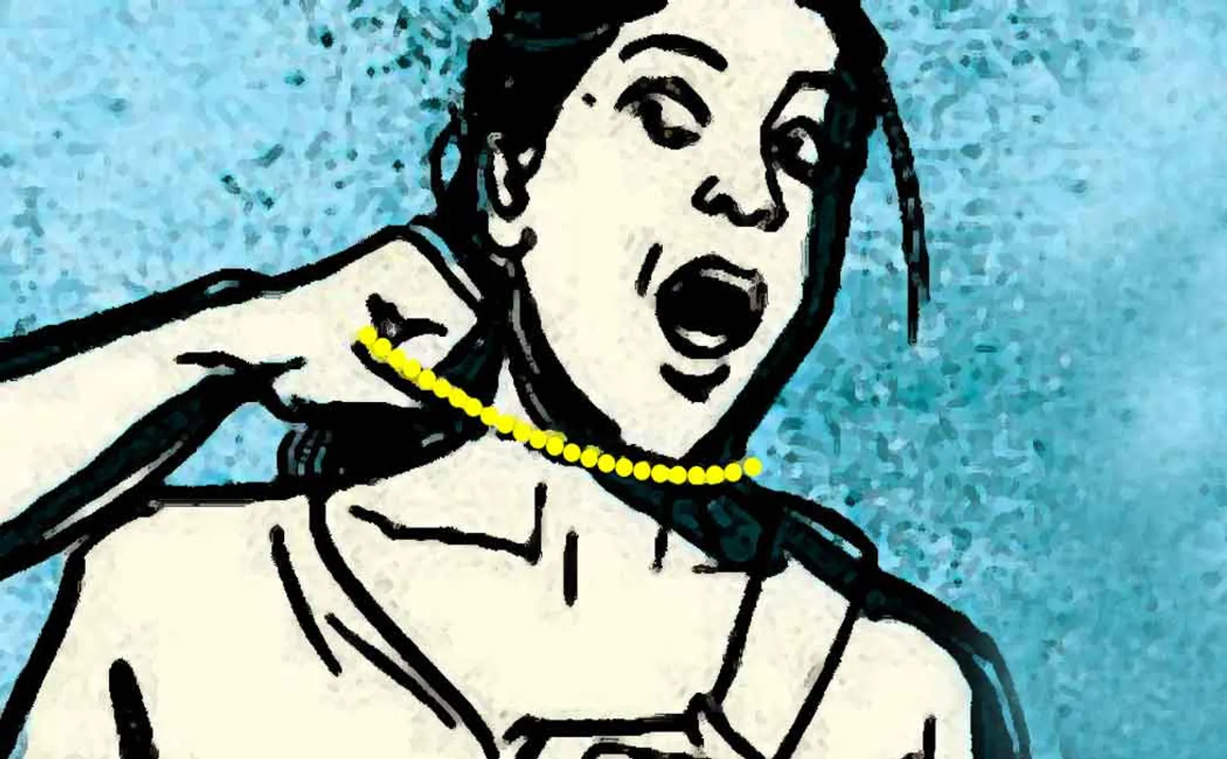 Mysterious person who came up to the house and cheated the old lady and stole the necklace