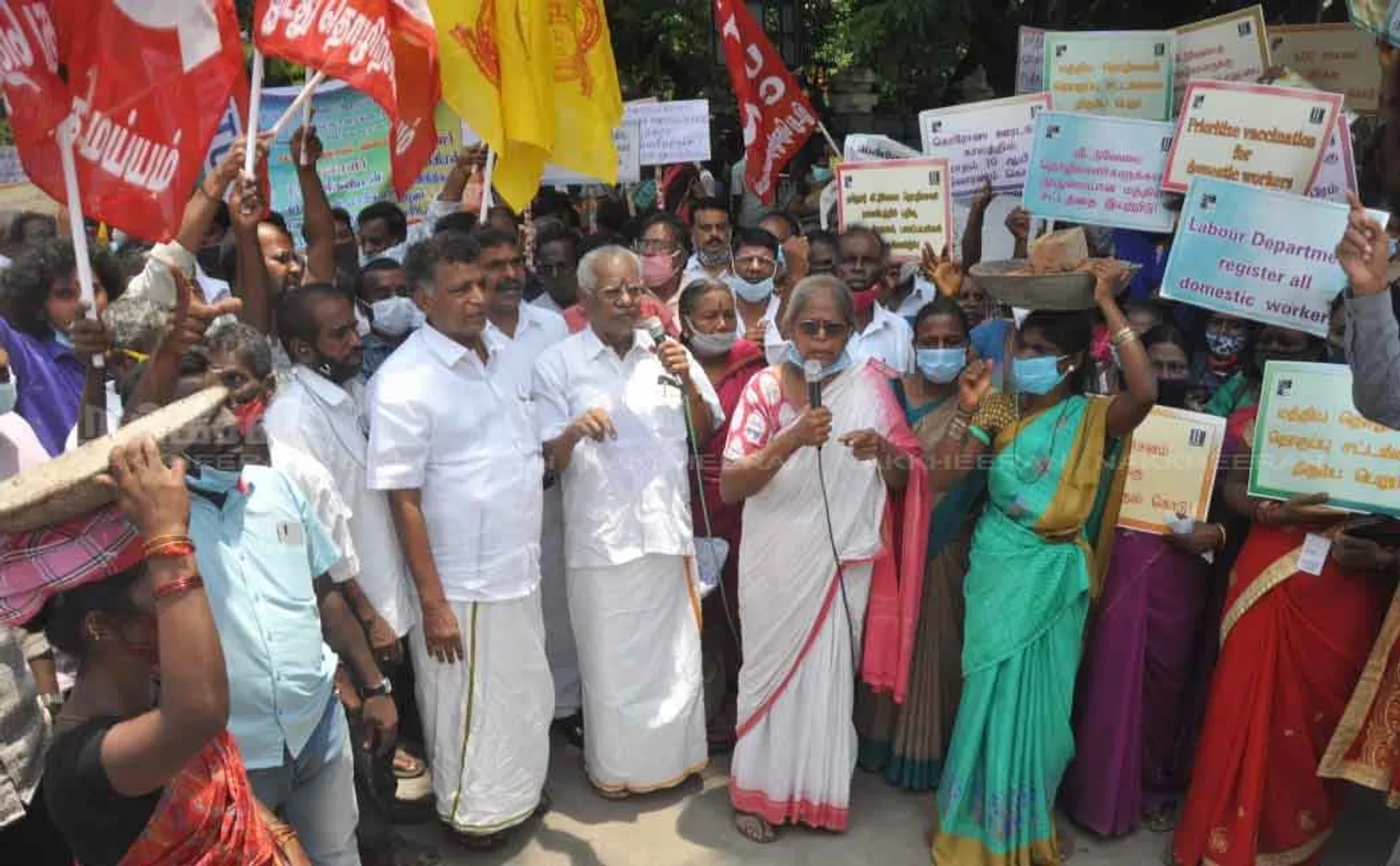 Demonstration on behalf of the Tamil Nadu Most Backward Classes Federation  