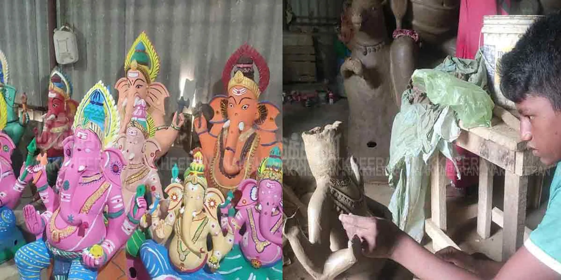 Ganesha statues waiting for permission ... !!