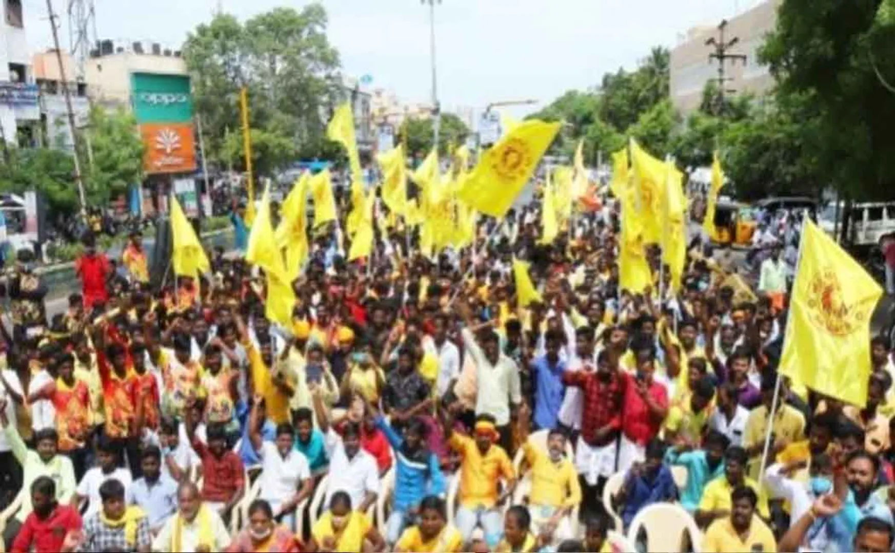 Veera Mutharaiyargal association members involved in the protest