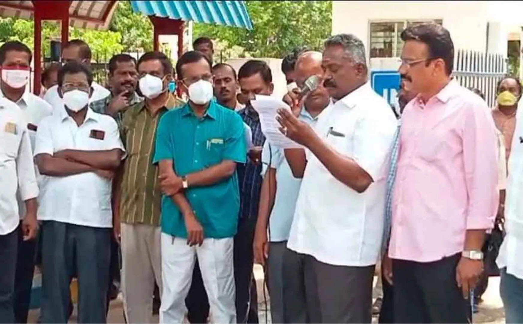 Bharathidasan University employees involved in the struggle