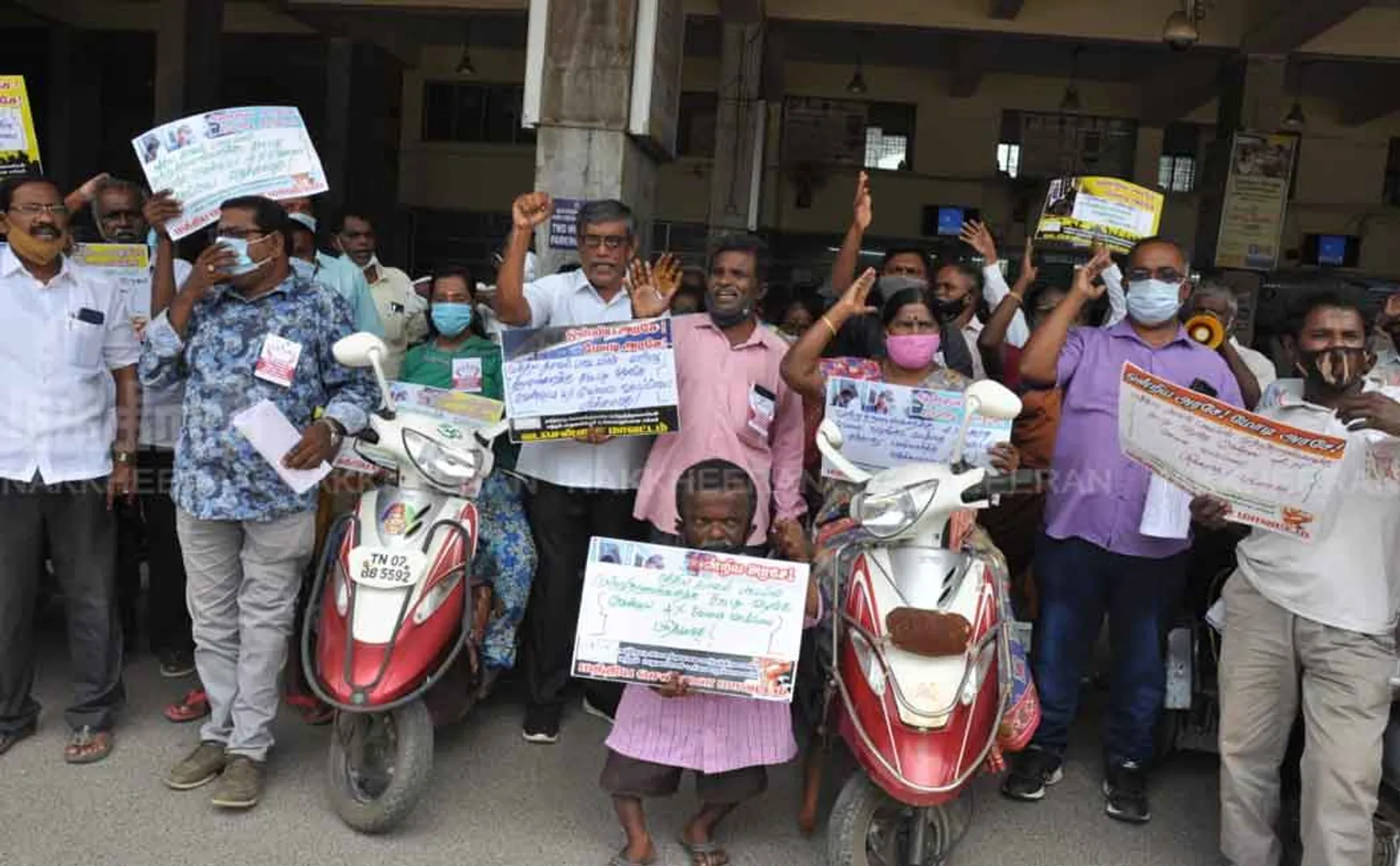 differently abled people struggle against the announcement of the Central Government