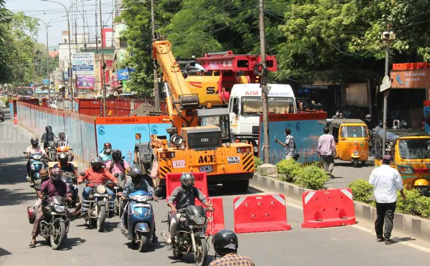 Work on the Metro Rail Line, which started on Vadapalani Road