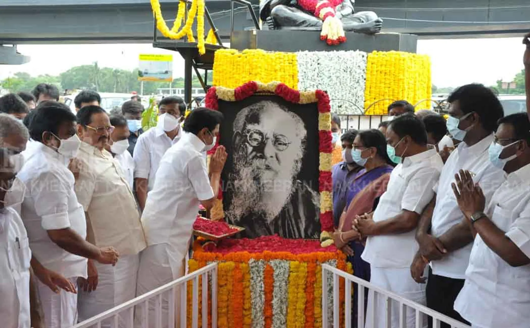 Chief Minister pays floral tributes to Periyar portrait
