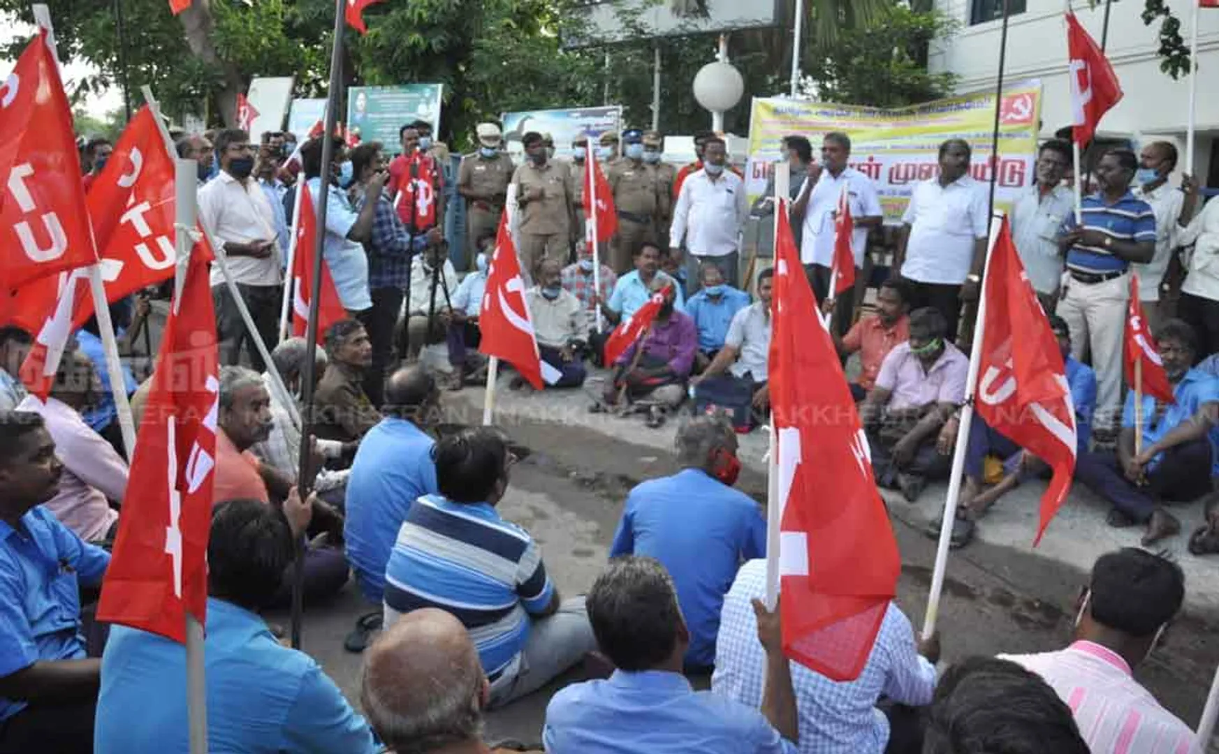 Transport Employees Union Demonstrates Insisting on Various Demands