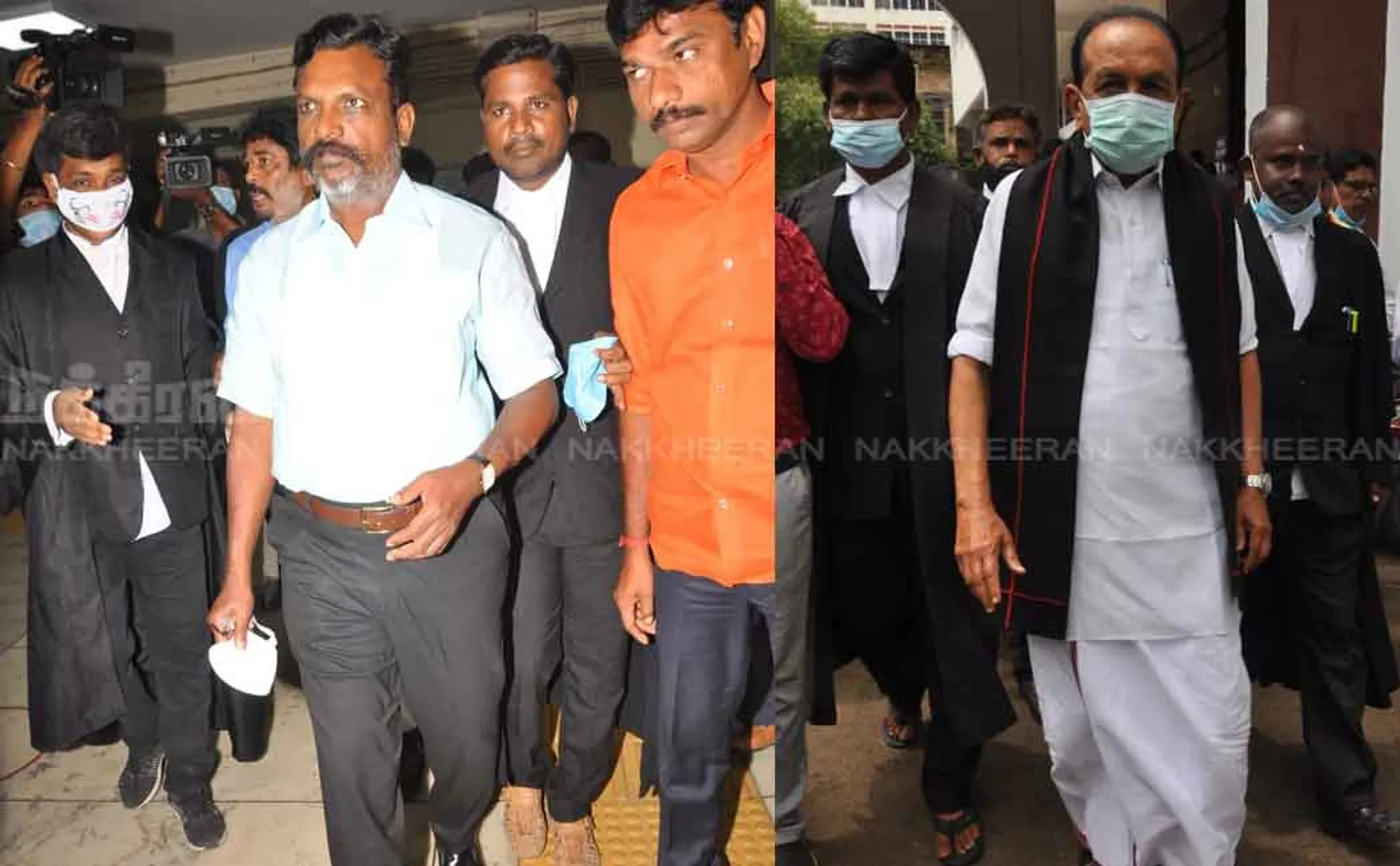 Vaiko and Thirumavalavan appearing in court