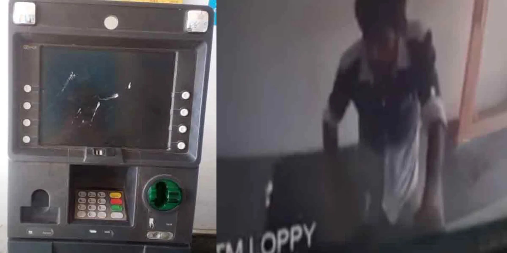Anger at not getting money ... the person who broke the ATM machine with a stone!