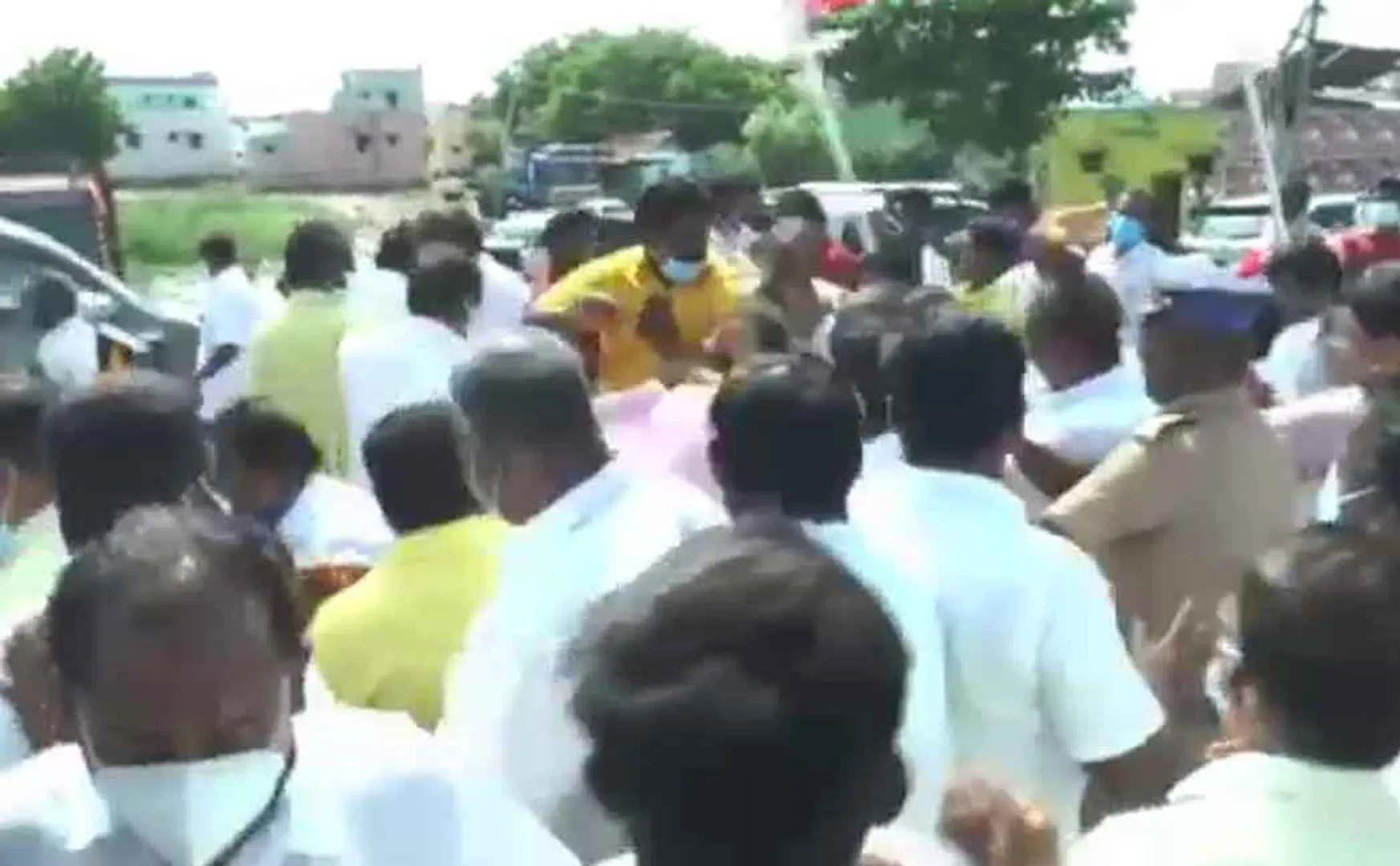 ADMK edappadi palanisamy visits edappadi.. admk members fought 