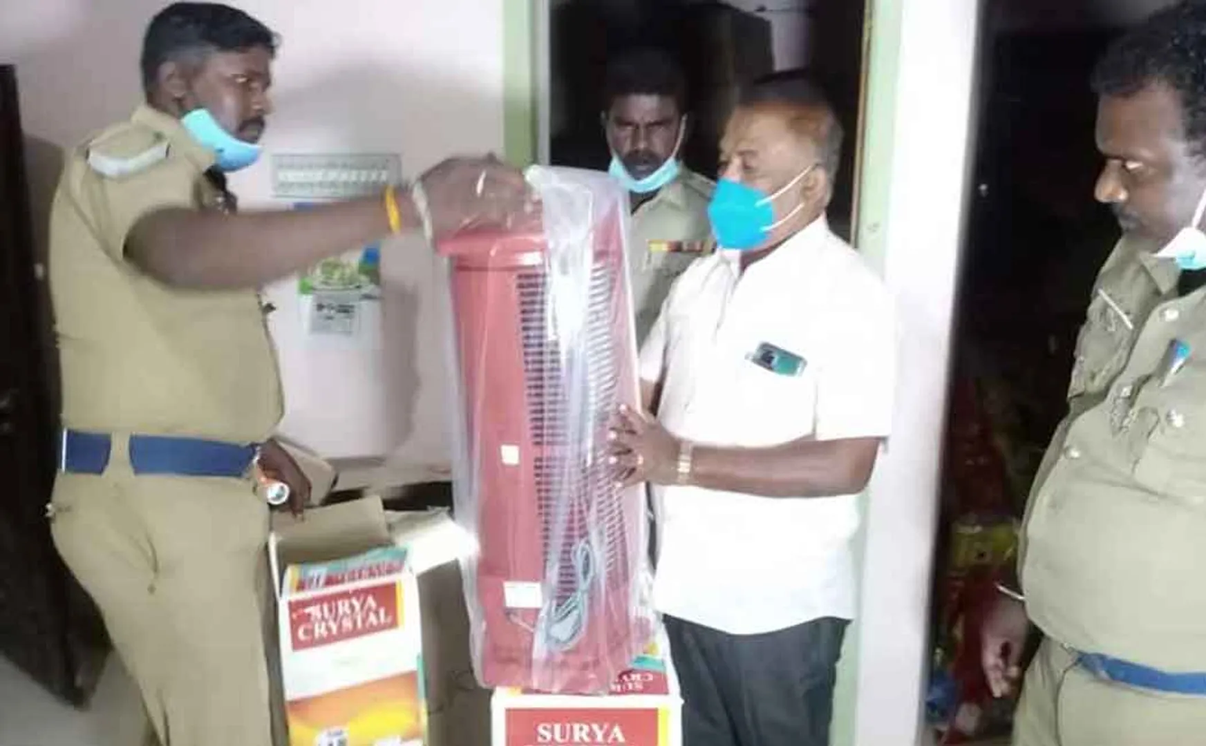 Items to be provided to voters confiscated