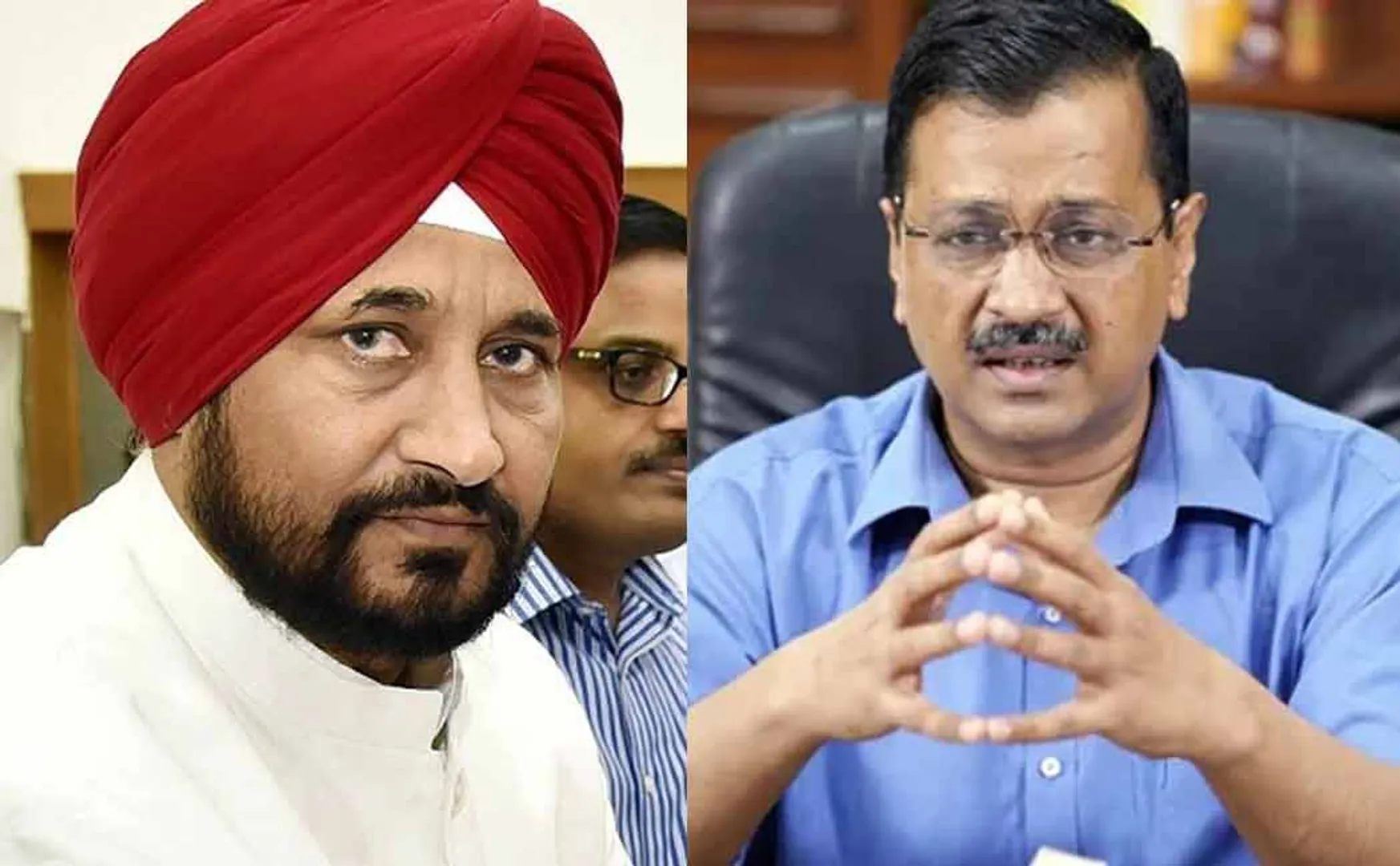 charanjit singh sunni - arvind kejriwal 