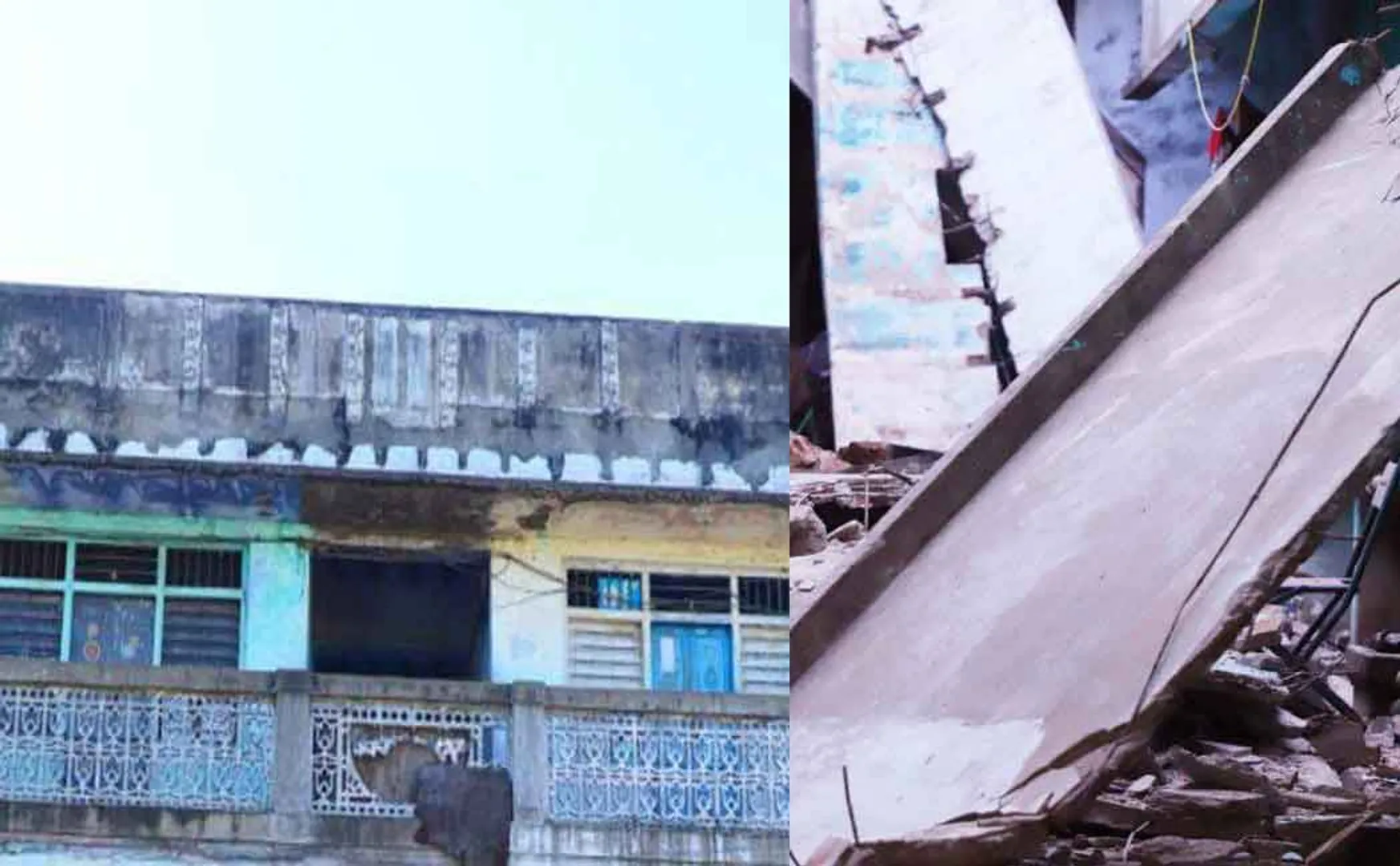 One person was injured when the balcony of a 50-year-old building collapsed