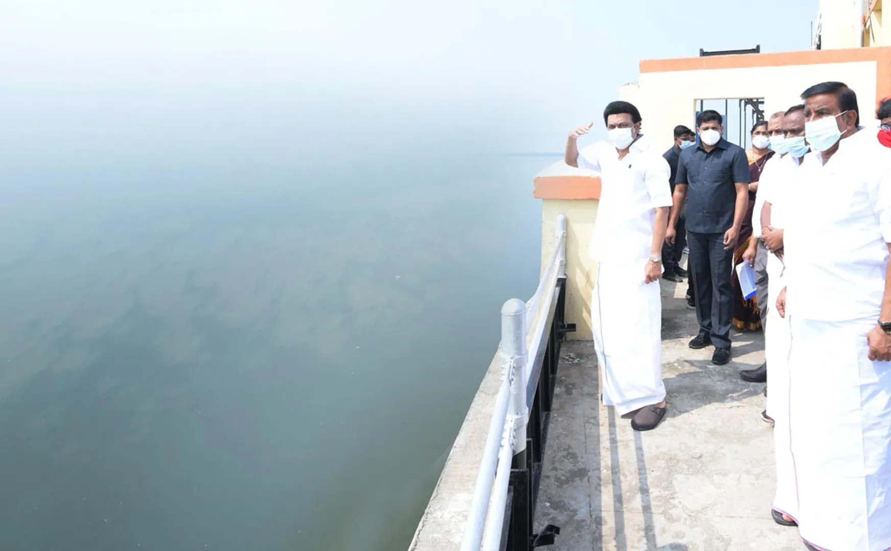 Chief Minister MK Stalin who personally inspected the Puhal and Sembarambakkam lakes! (Pictures)