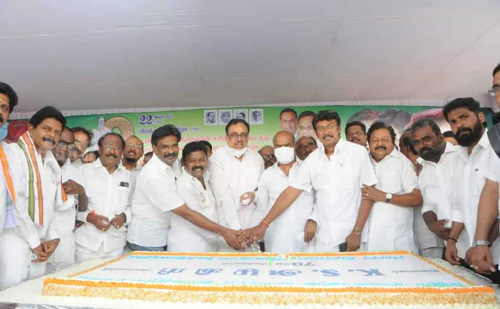 Congress party celebrates KS Alagiri's birthday 