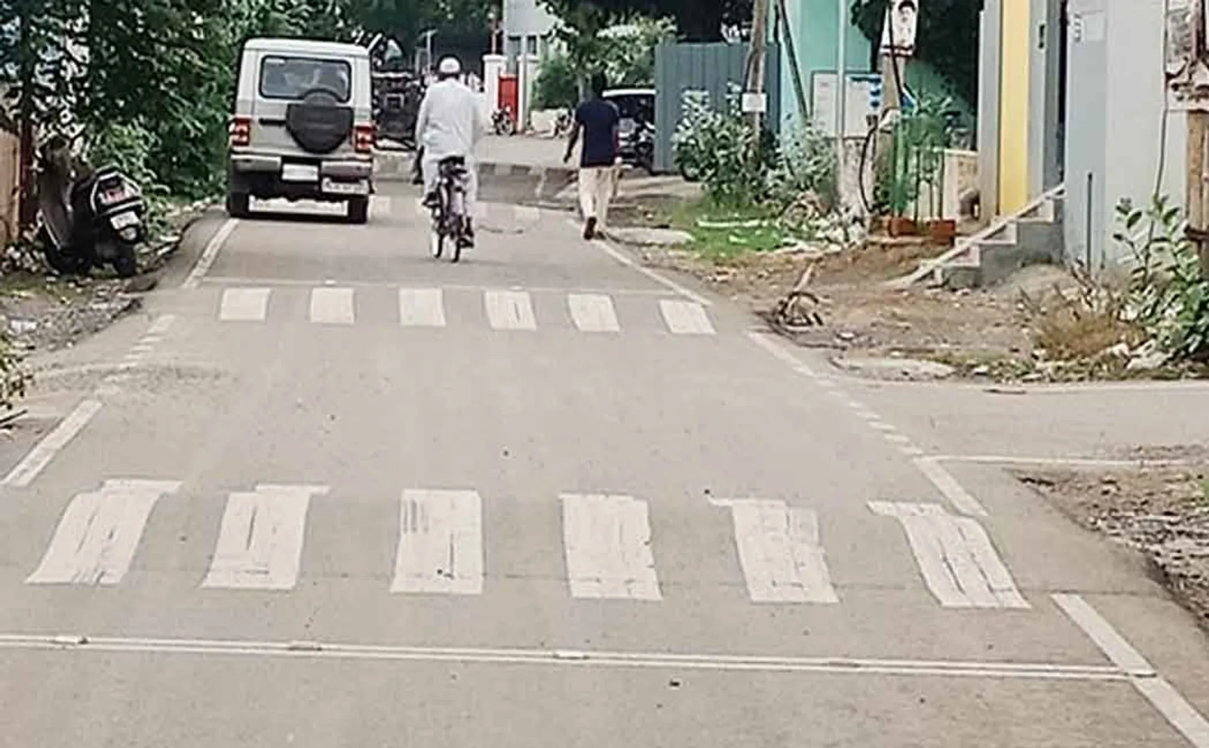 Painted cops on the road to prevent accidents