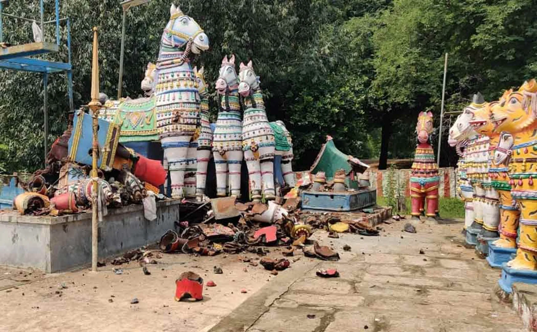 Destroyed idols of gods