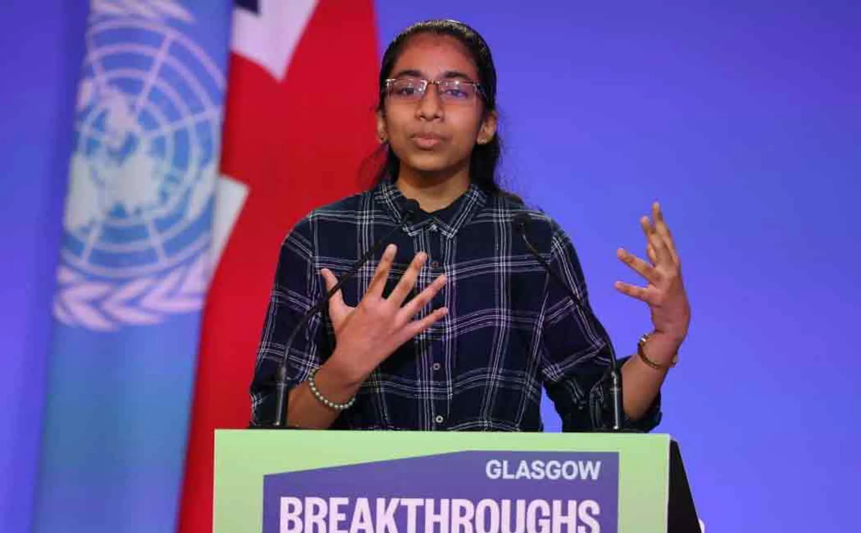 tamil girl vinisha umashankar speech at cop26 summit