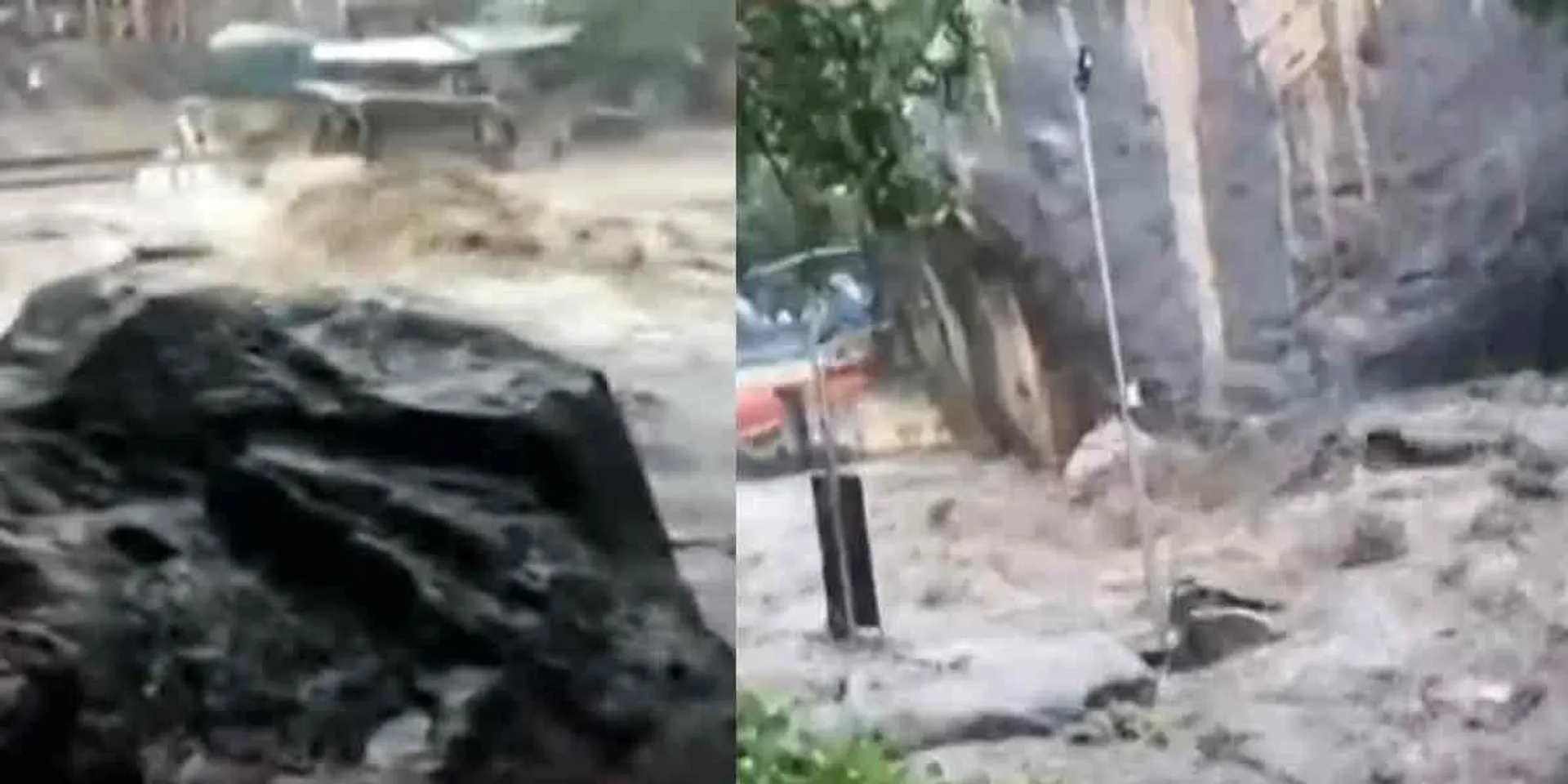 Flood on Thirumurthy hill .... Ground bridge sank!