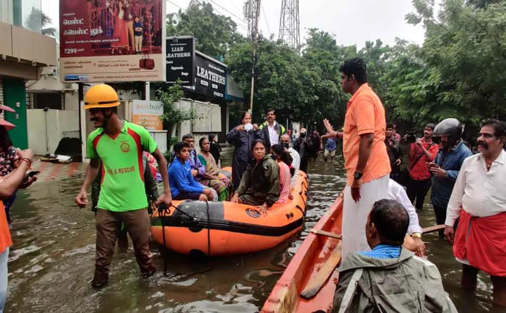 Annamalai visited the affected areas by boat
